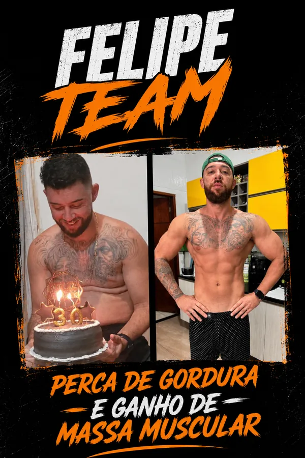 Evolução de aluno acompanhado pela Felipe Team.