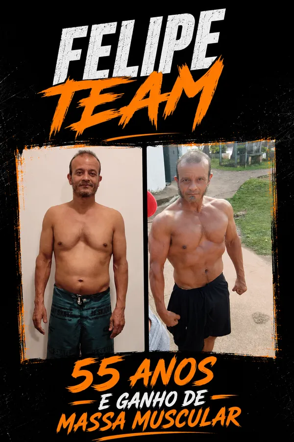 Evolução de aluno acompanhado pela Felipe Team.